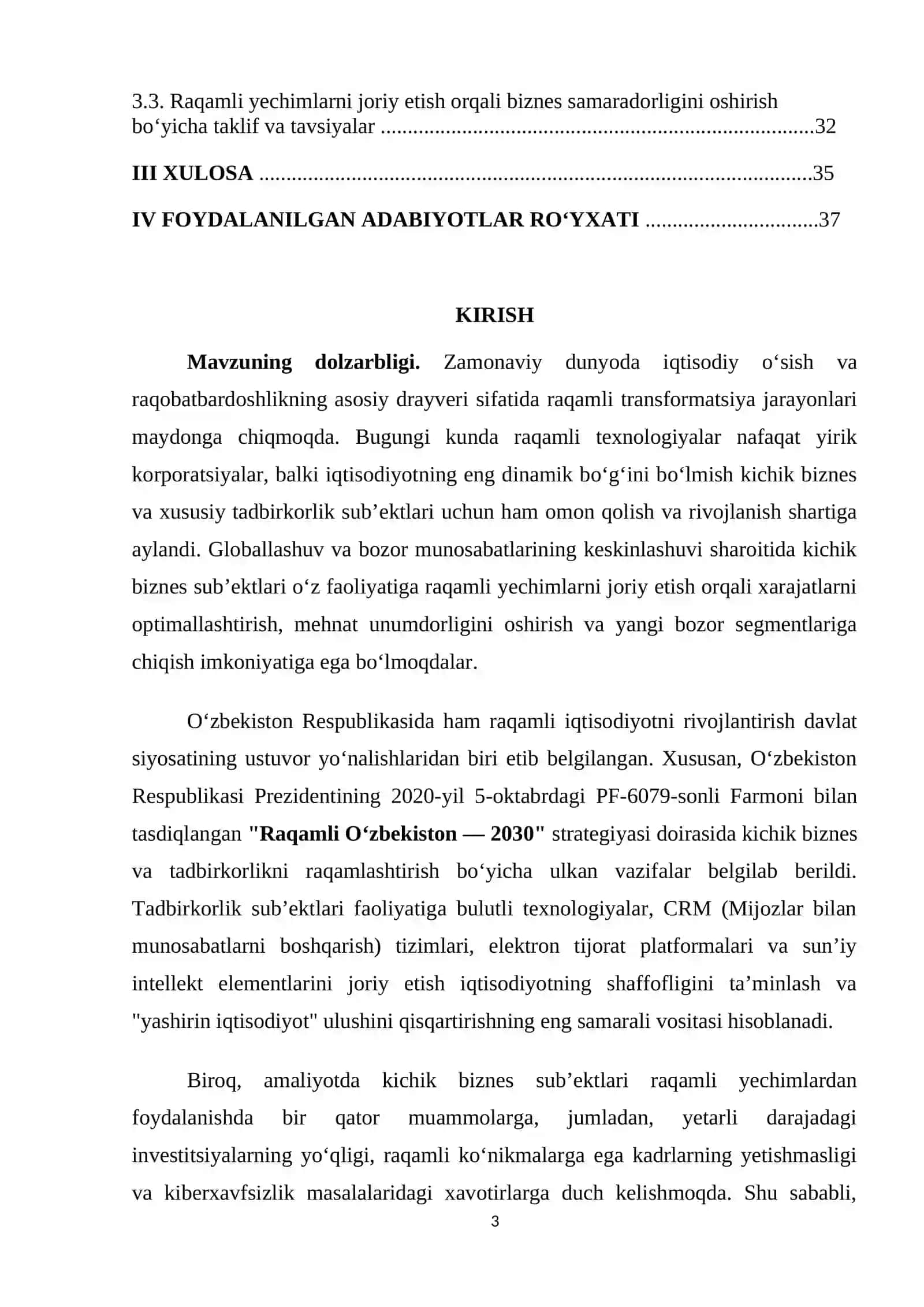 O‘ZBEKISTONDA KICHIK BIZNESDA RAQAMLI TEXNOLOGIYALARDAN FOYDALANISHNING JORIY HOLATI TAHLILI 3