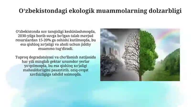 O’zbekistondagi ekologik muammolar va ularni hal qilish usullari 3