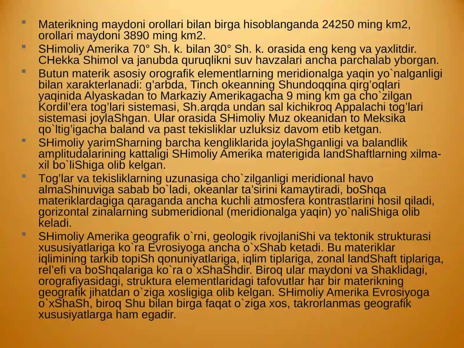 Shimoliy Amеrika matеrigining gеografik joylashuvi va tabiatining shakllanishi 3