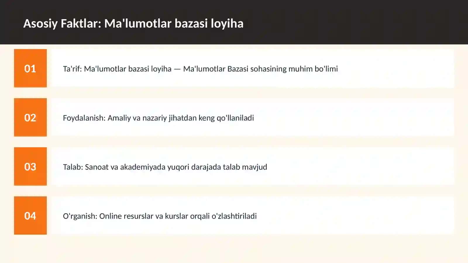 Ma'lumotlar bazasi loyiha 3