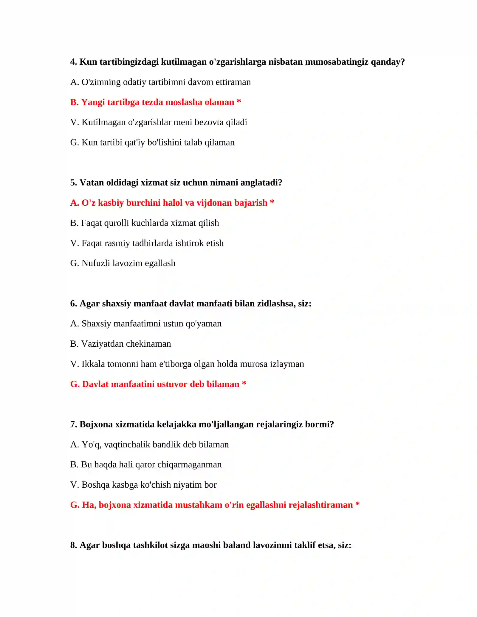 Bojxona test savollari PDF 3