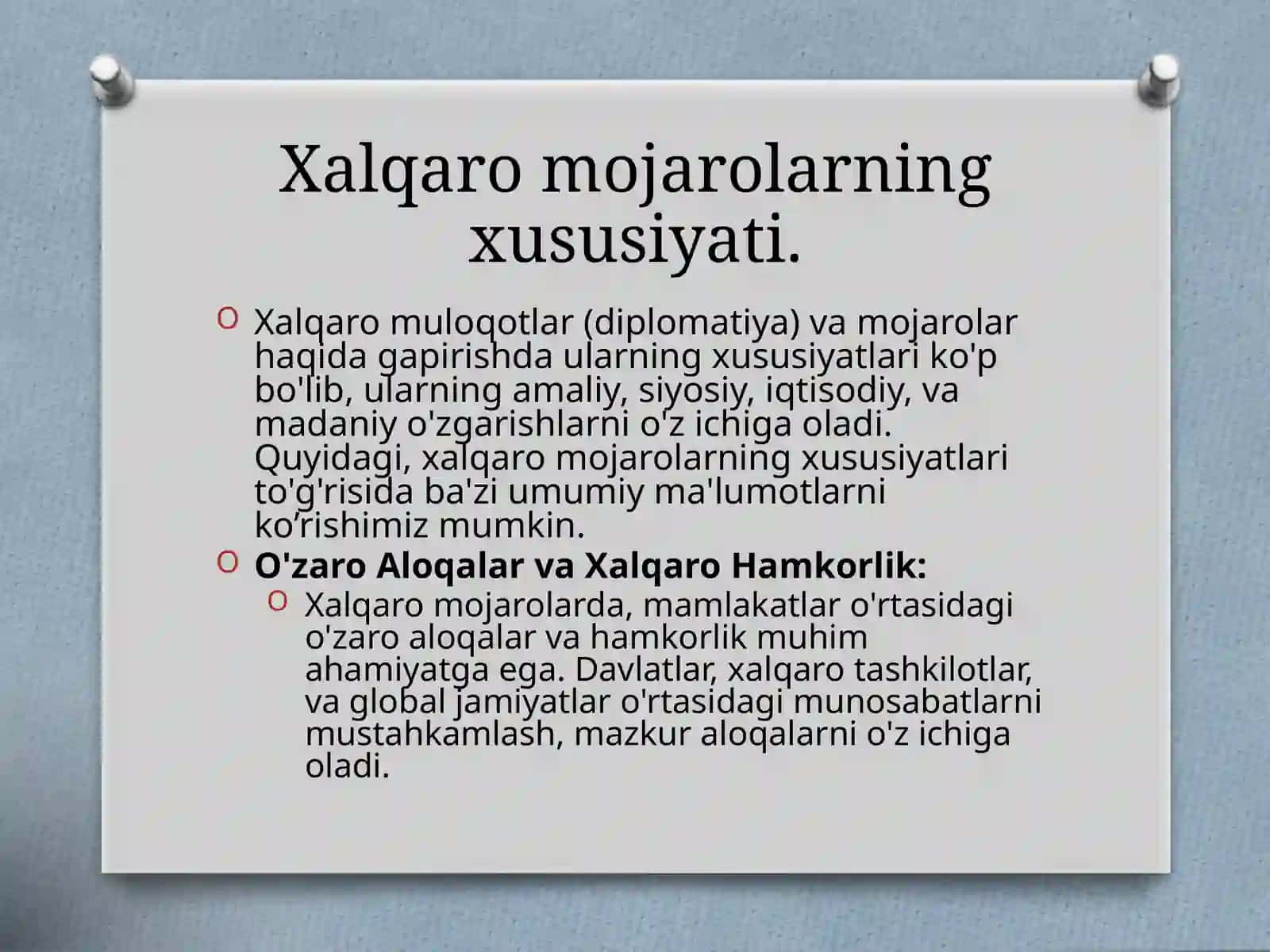 Xalqaro mojarolarni tadqiq qilish va bartaraf etishning nazariy asoslari. 3