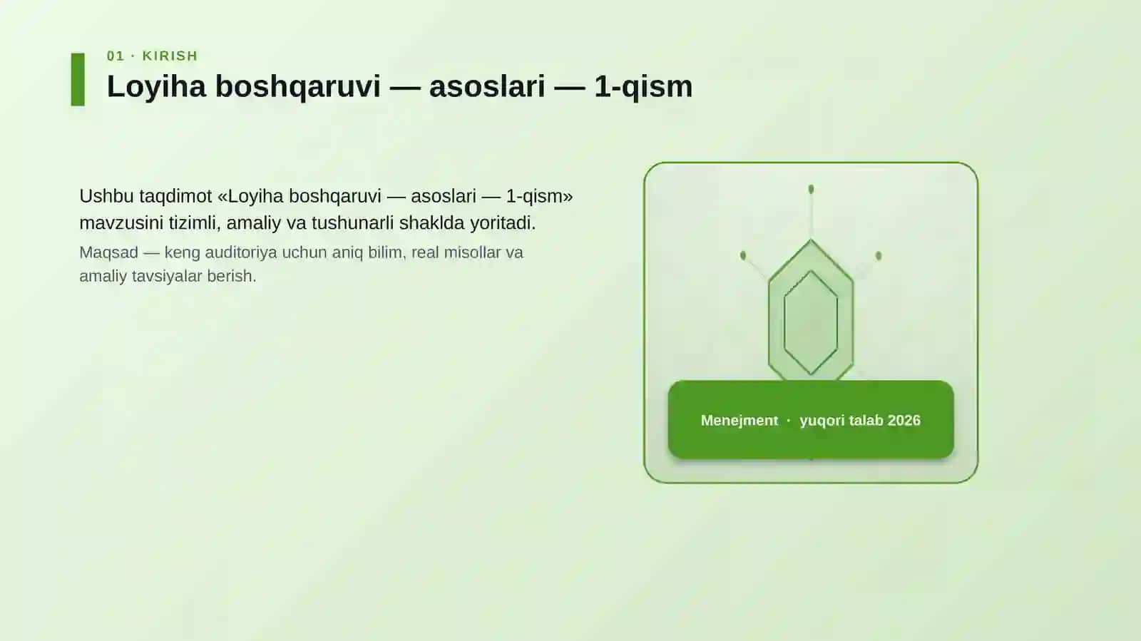 Loyiha boshqaruvi — asoslari — 1-qism 3