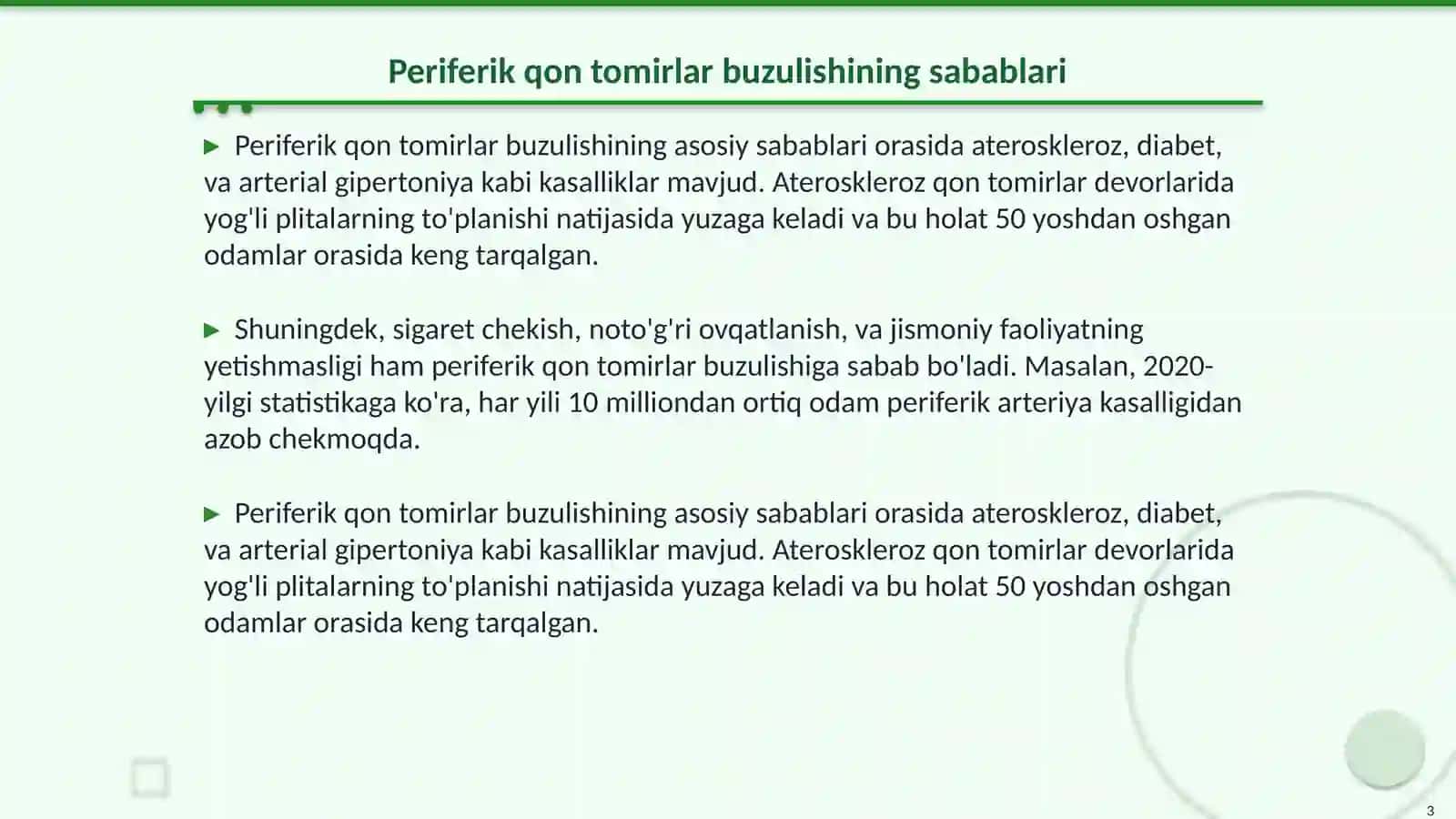 Periferik va markaziy qon tomirlarni buzulishi va ularni asorati 3