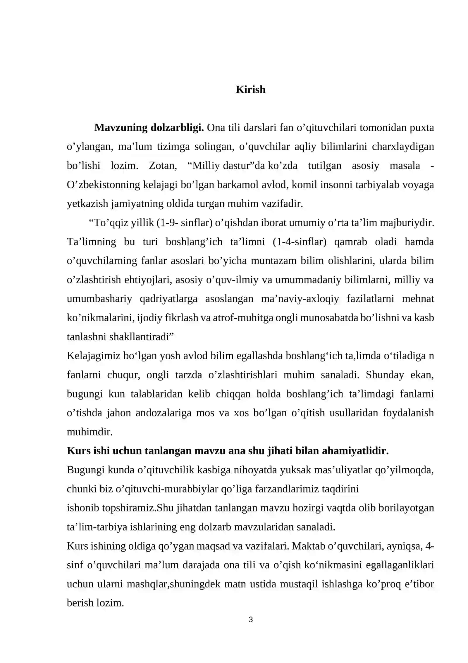 BOSHLANG’ICH SINFLARDA ONA TILI VA O’QISH SAVODXONLIGI DARSLARIDA HARAKATNI BILDIRUVCHI SO’ZLARGA OID BILIMLARNI O’RGATISH METODIKASI 2026 YIL 3