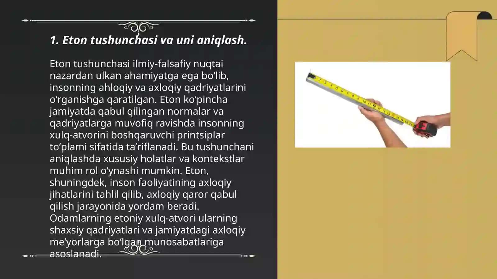 Etonlar va ularning oʻlchash vositalari bilan uzviy bogʻliqligi 3