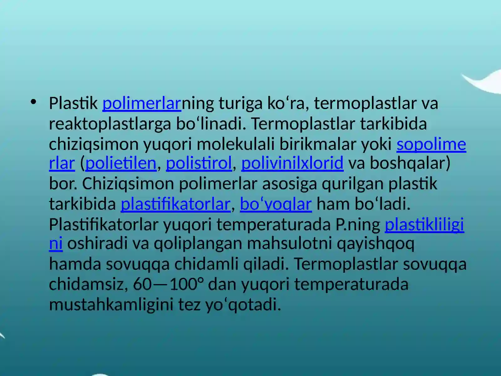 Xo`jalikda sentitik polimer materiallardan tayyorlangan va keng qo`llaniladigan  buyumlar 3