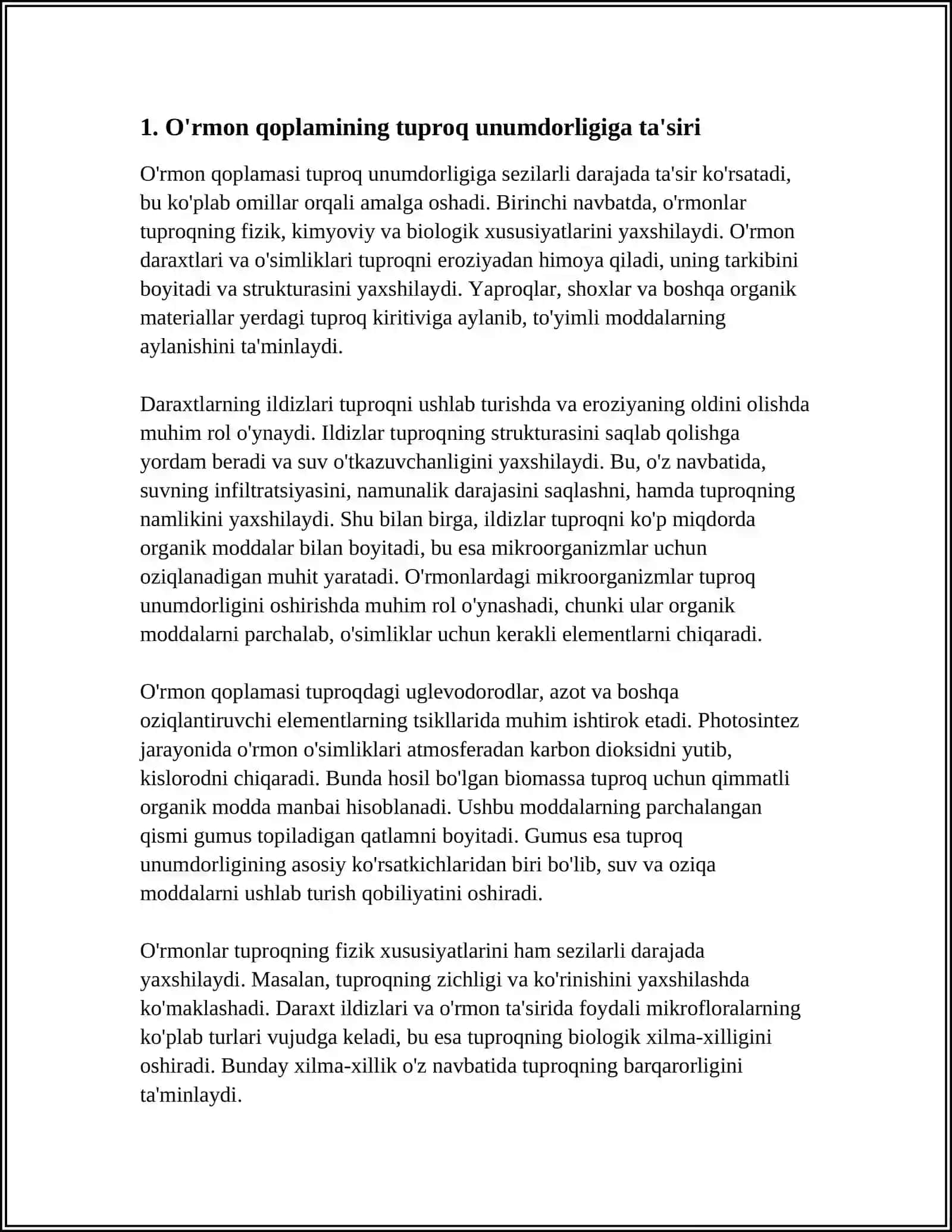 ORMON VA TUPROQ ORTASIDAGI BOG'LIQLIK 3