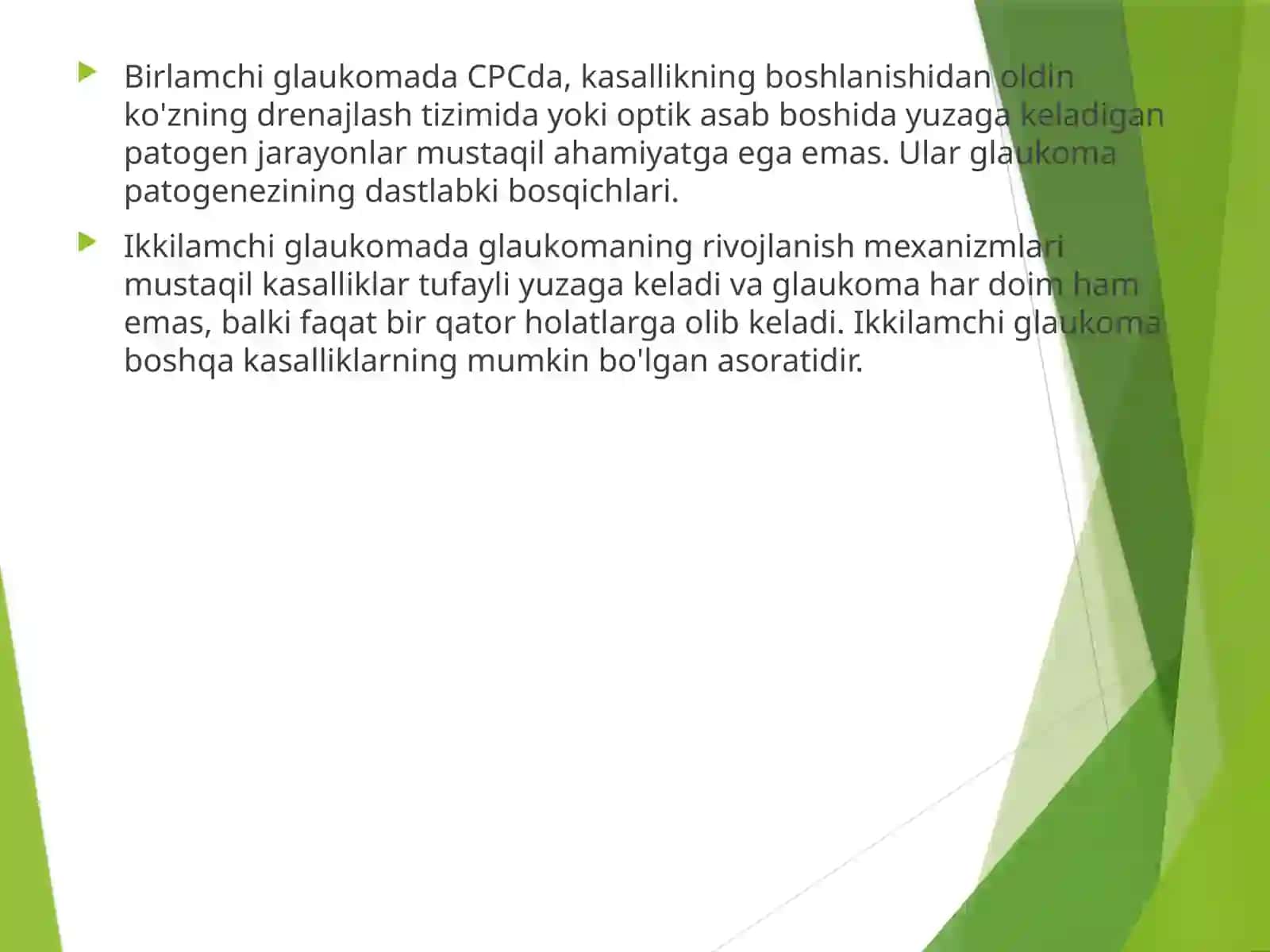 Glaukoma  Profilactica, diagnostika va davolash 3