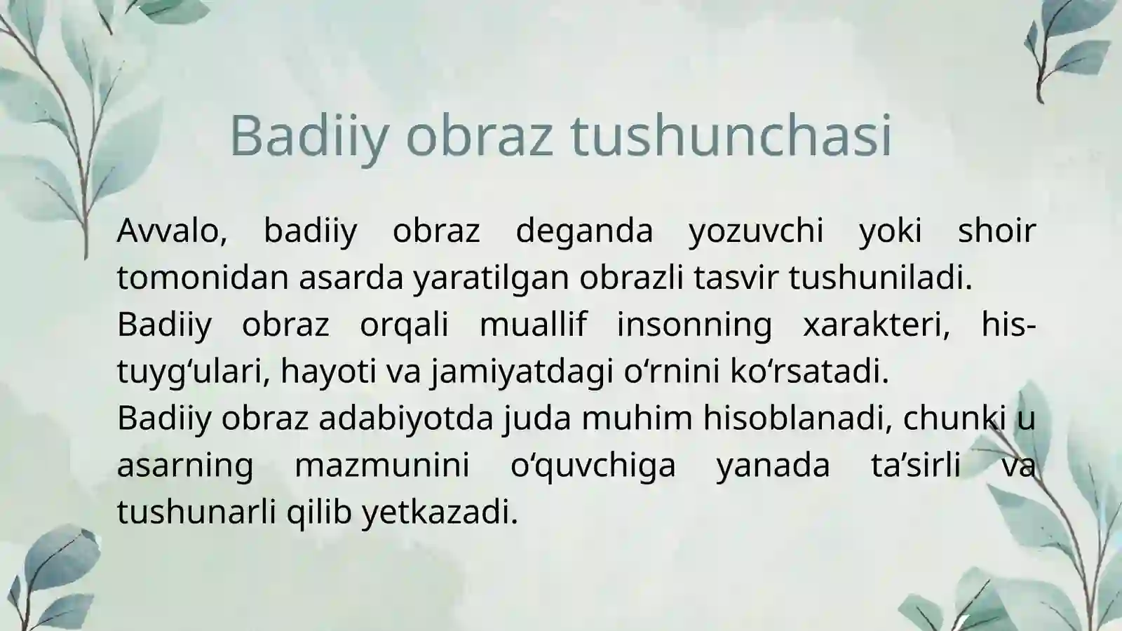Badiiy obraz yaratish yoʻllari 3