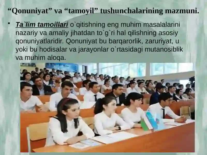 Ta’lim jarayonining qonuniyatlari  va tamoyillari 3