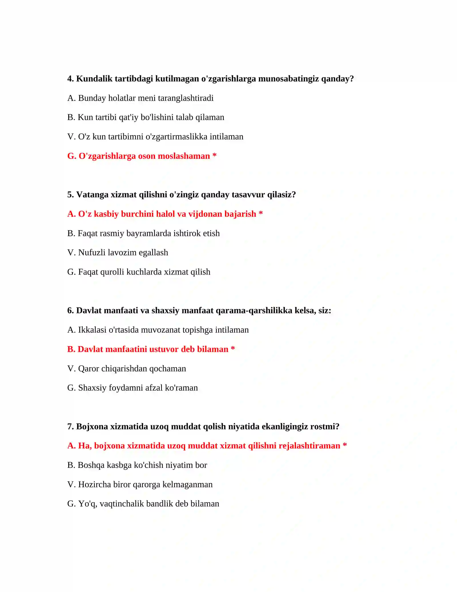 Bojxona ishga kirish test savollari 3