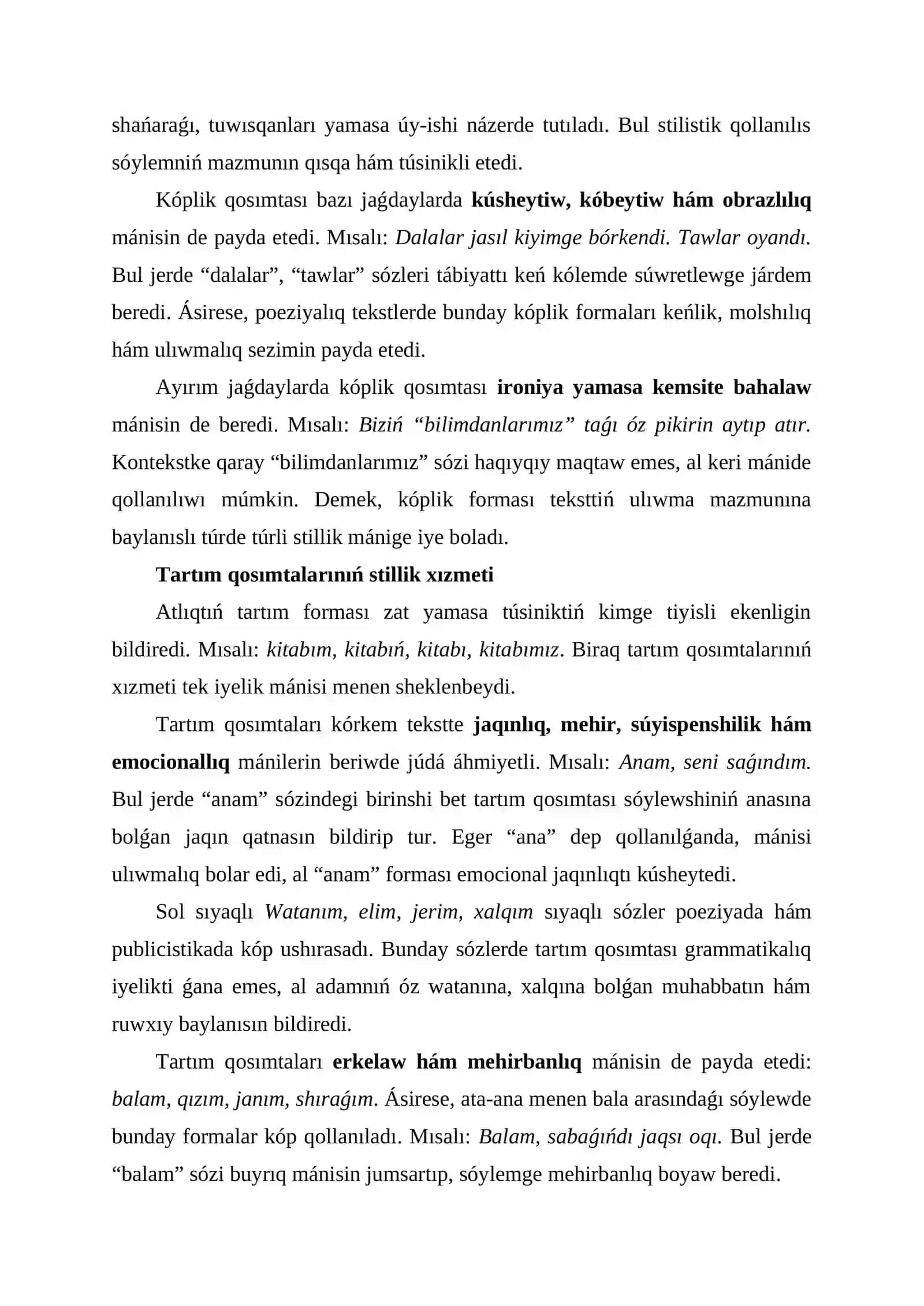 Kórkemlew quralları hám stilistika 3