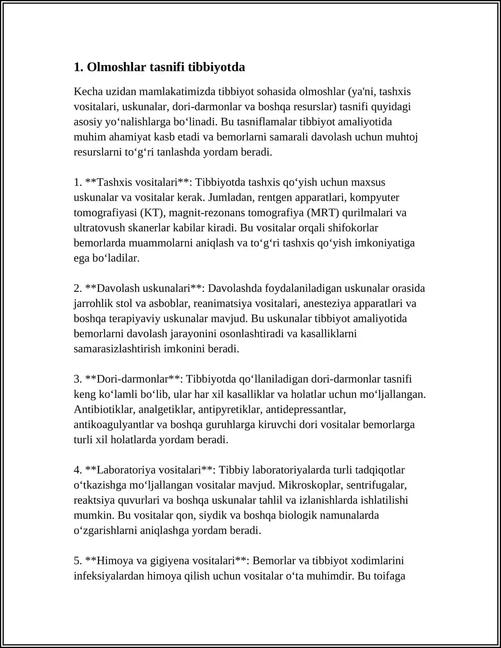 TIBBIYOTDA QOʻLLANADIGAN OLMOSHLAR 3