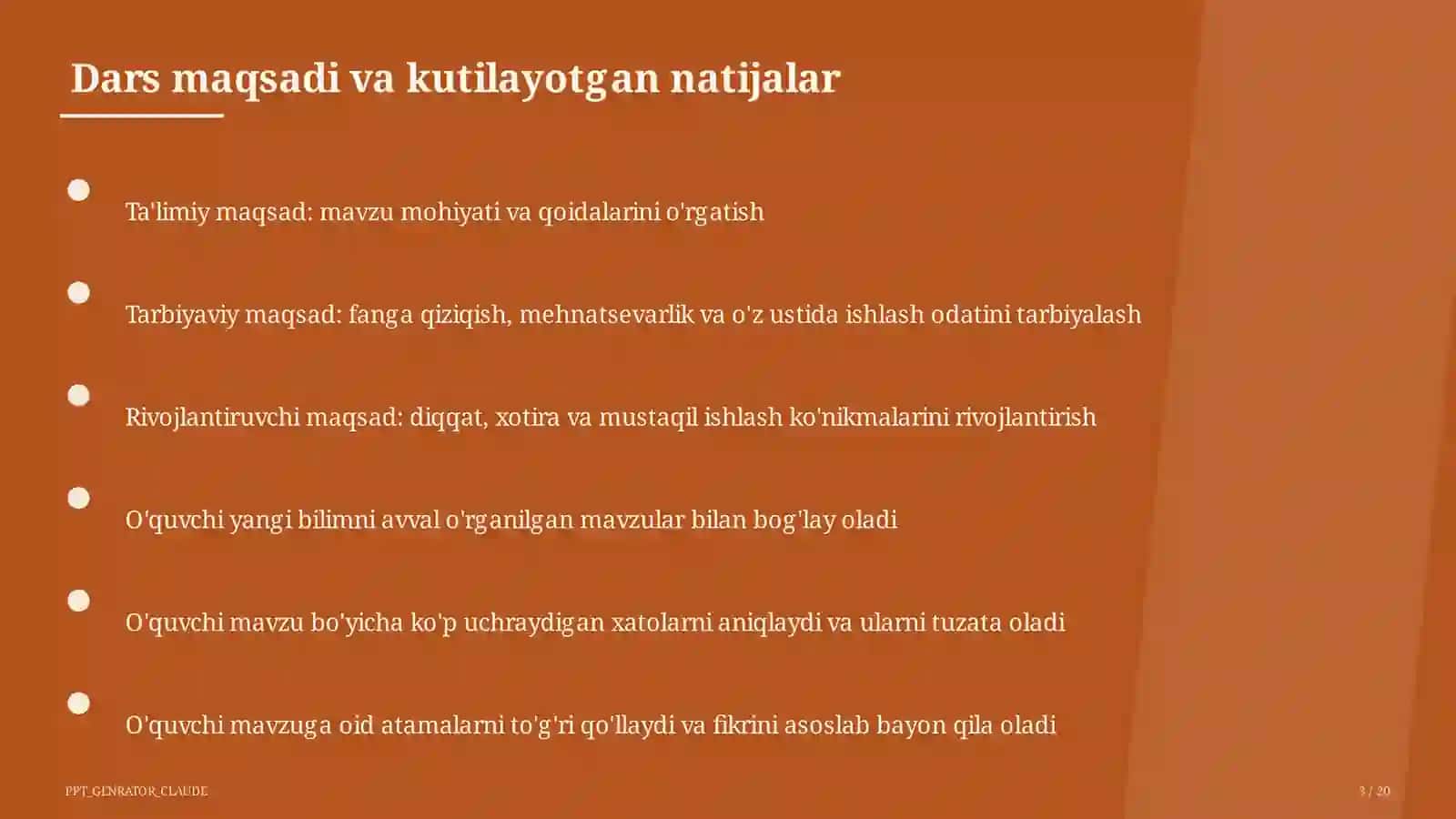 Dars rejasi 2