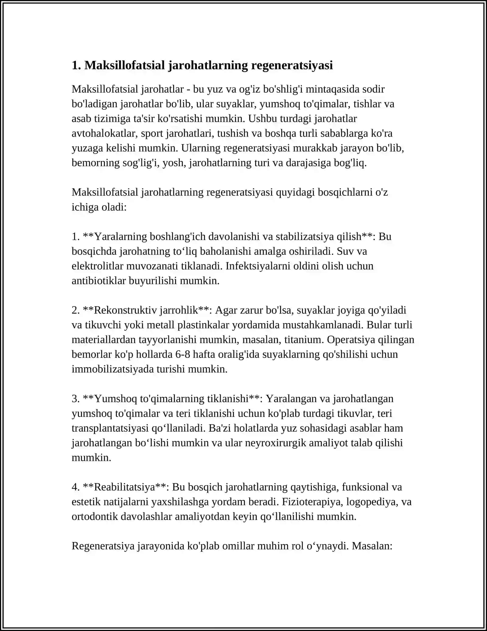 MAXILLOFATSIAL SOHADAGI REGENERATSIYA JARAYONLARI 3