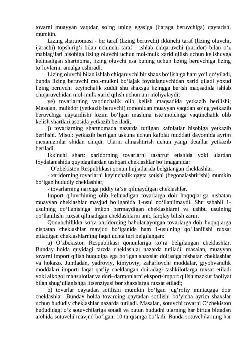 Tovarlarni bojxona qiymatini aniqlash 3