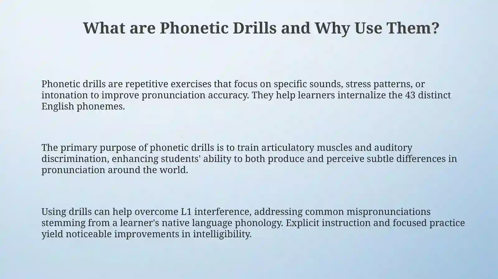 Phonetic drills 3