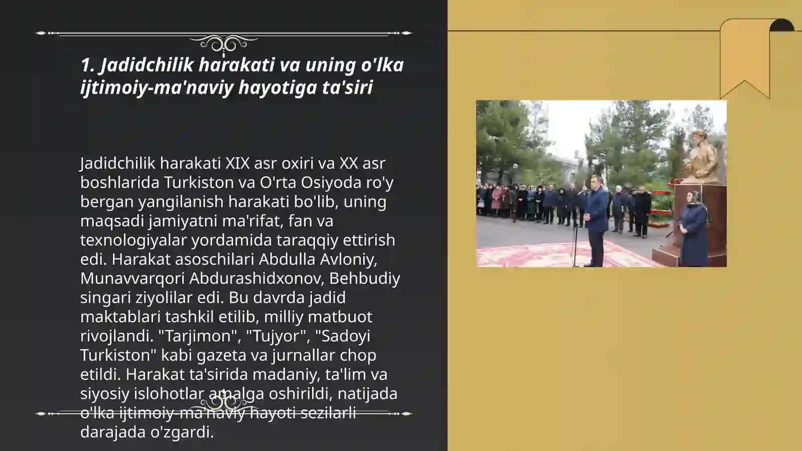 Jadid ma’rifatparvarlarining o’lka ijtimoiy-ma‟naviy hayotida tutgan o„rni 3