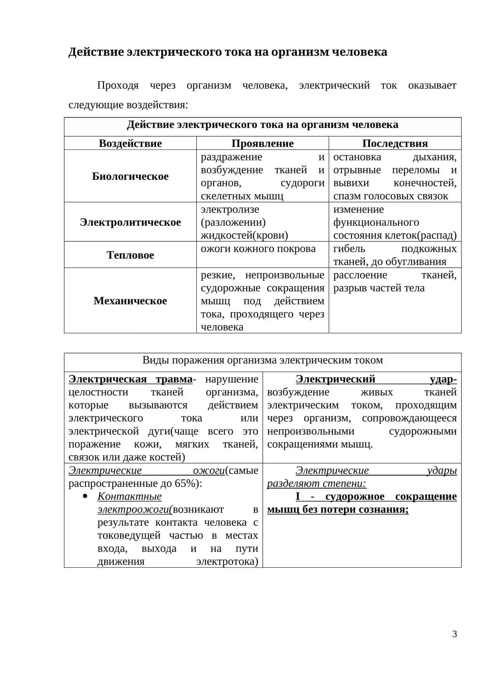 Действие электрического тока на организм человека и меры защиты 3