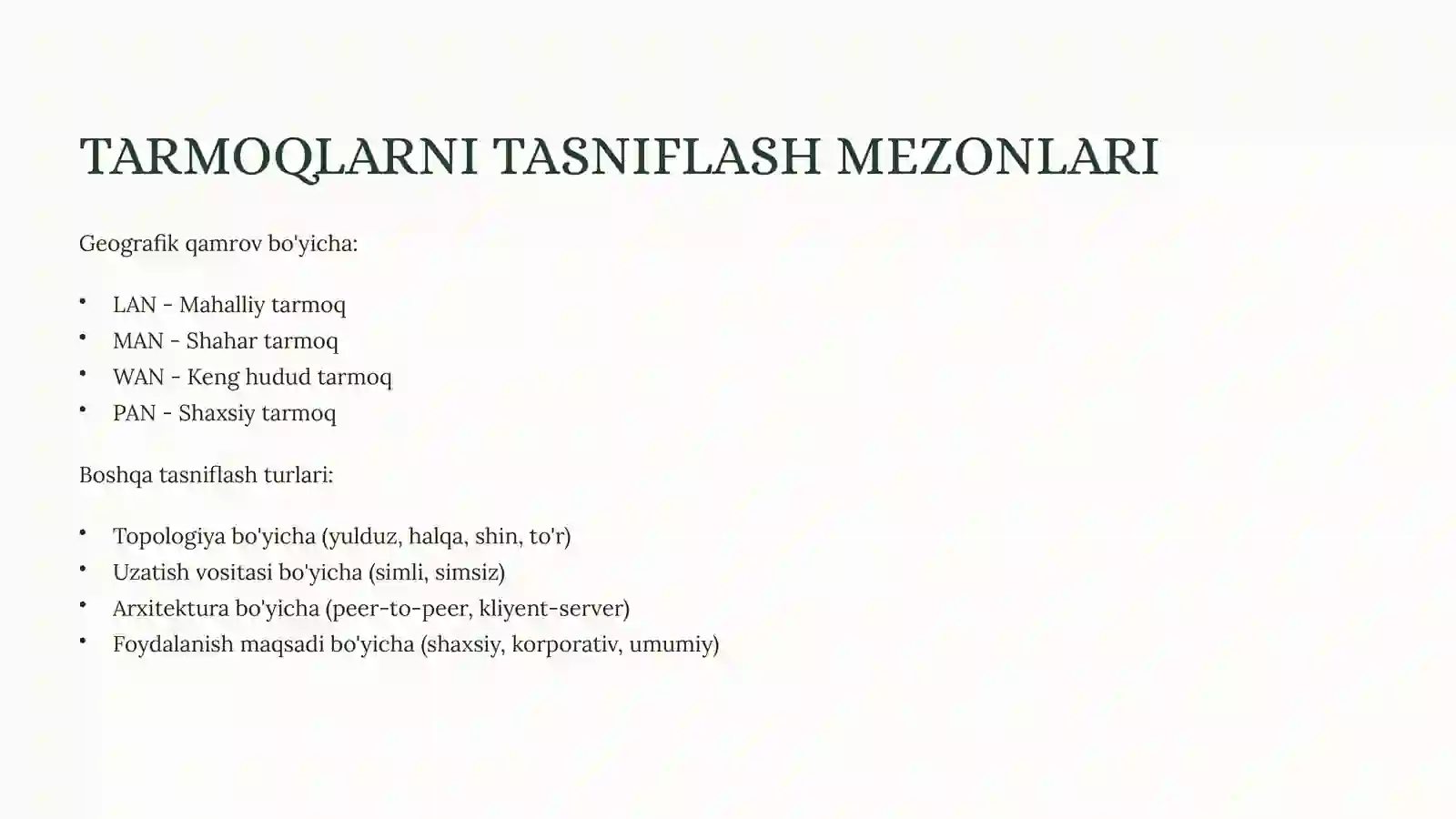 LAN, MAN va WAN tarmoqlari 3
