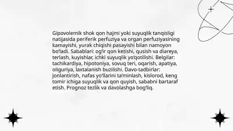 Gipovolemik shok 3