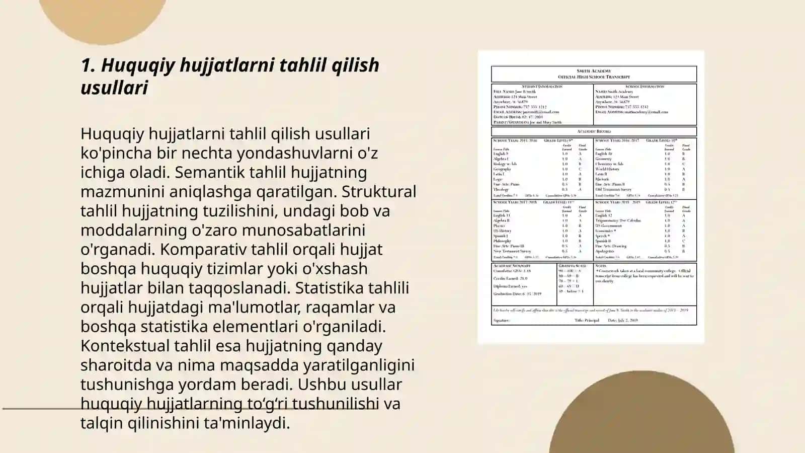 Huquqiy hujjatlarni tahlil qilish usullari 3