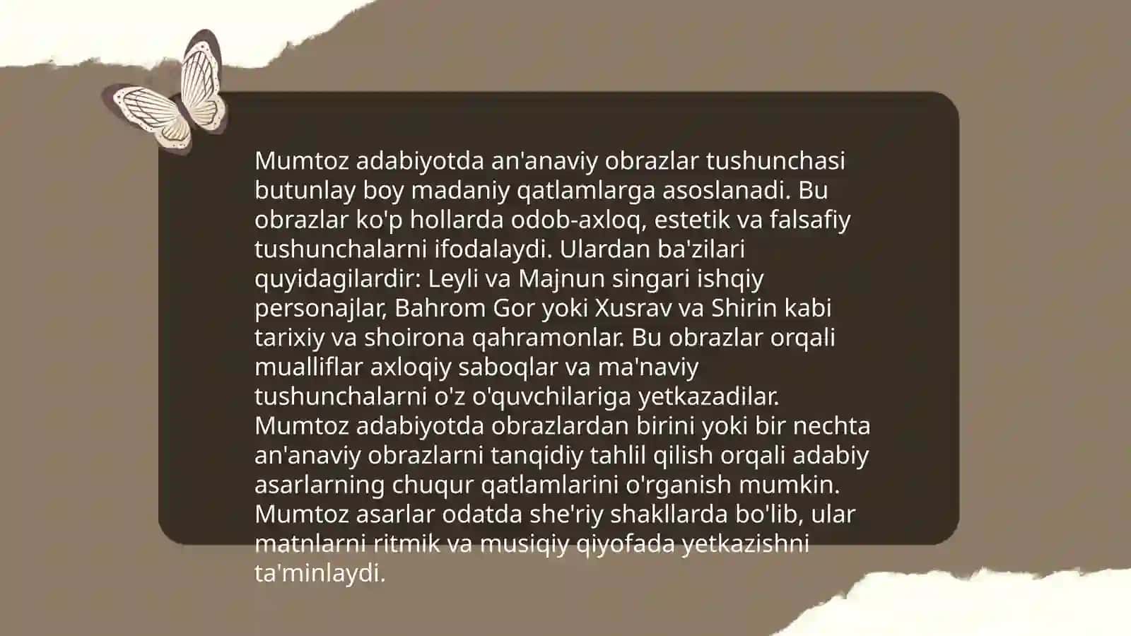 Òzbek mumtoz adabiyotida ananaviy obrazlar genezisi va rivojlanishi shakllari 3