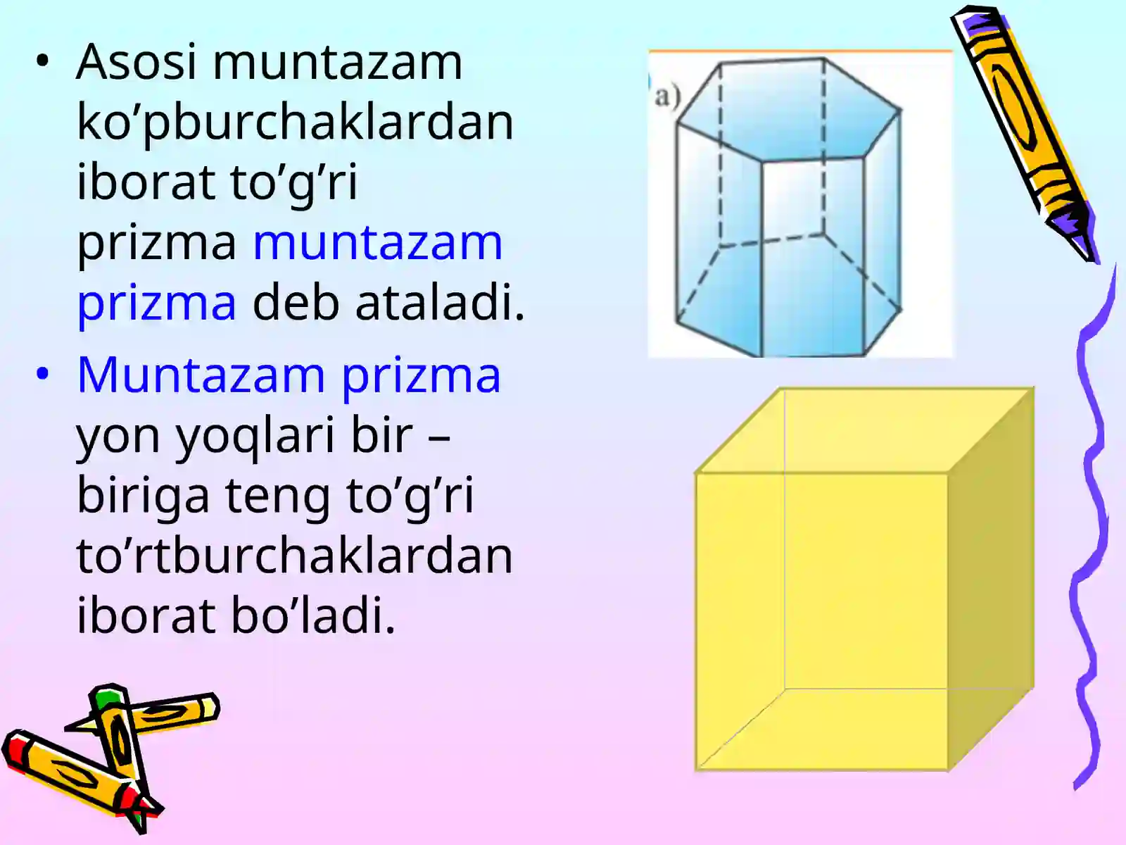 Prizma va uning kesimlari 3
