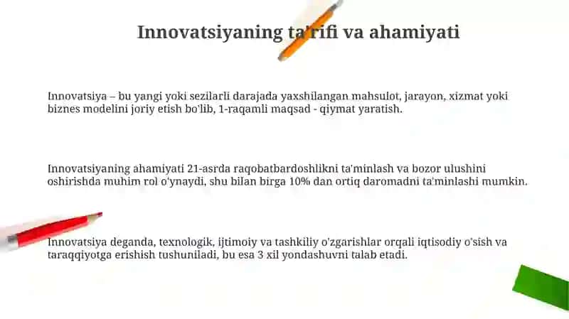 Innovatsiyalar va biznes rivojlanishi 3