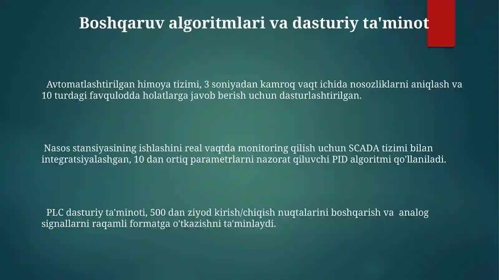 Nasosstansiyasiniavtomatlashtirishvanazorat-oʻlchovasboblartizimi 3