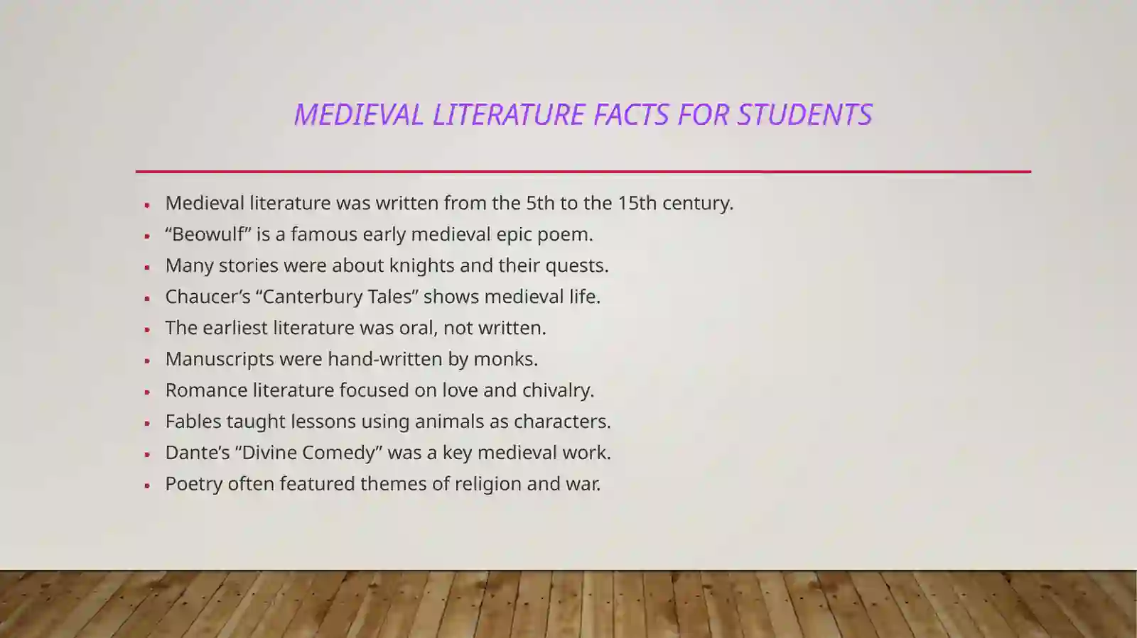 Medieval literature 3