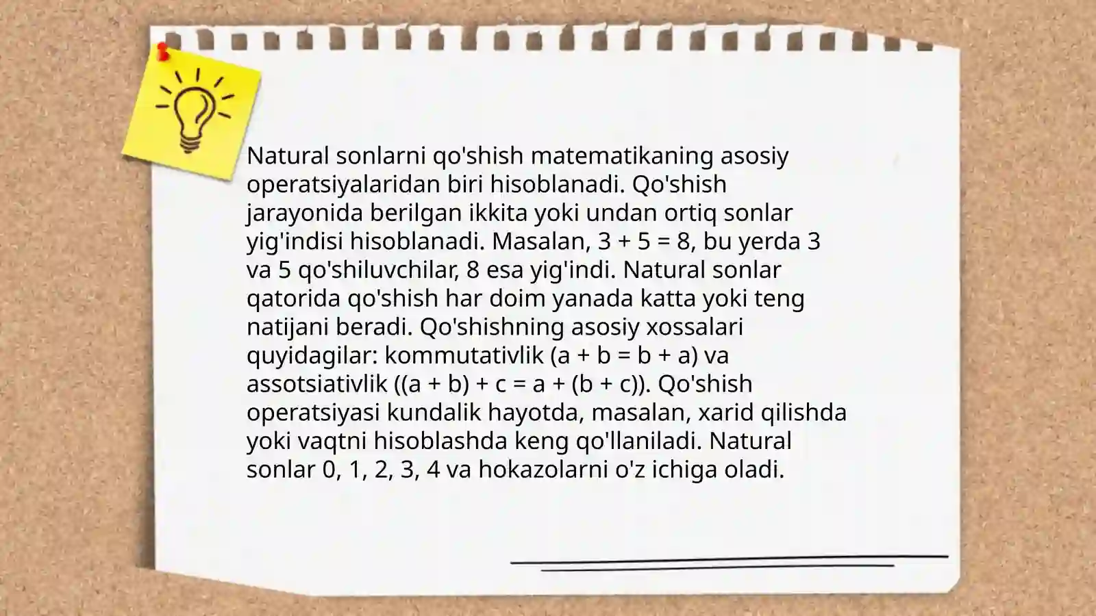 Natural sonlar ustida amallar 3