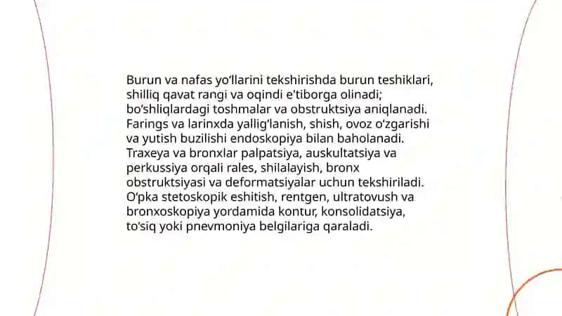 Nafas olish tizimi a’zolarini tekshirish hayvonlarda 3