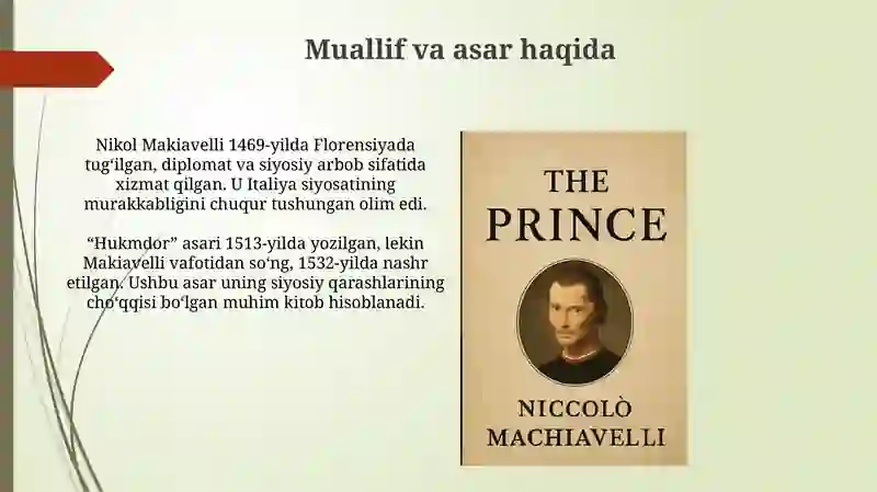Makiavellining Xukmdor asari 3
