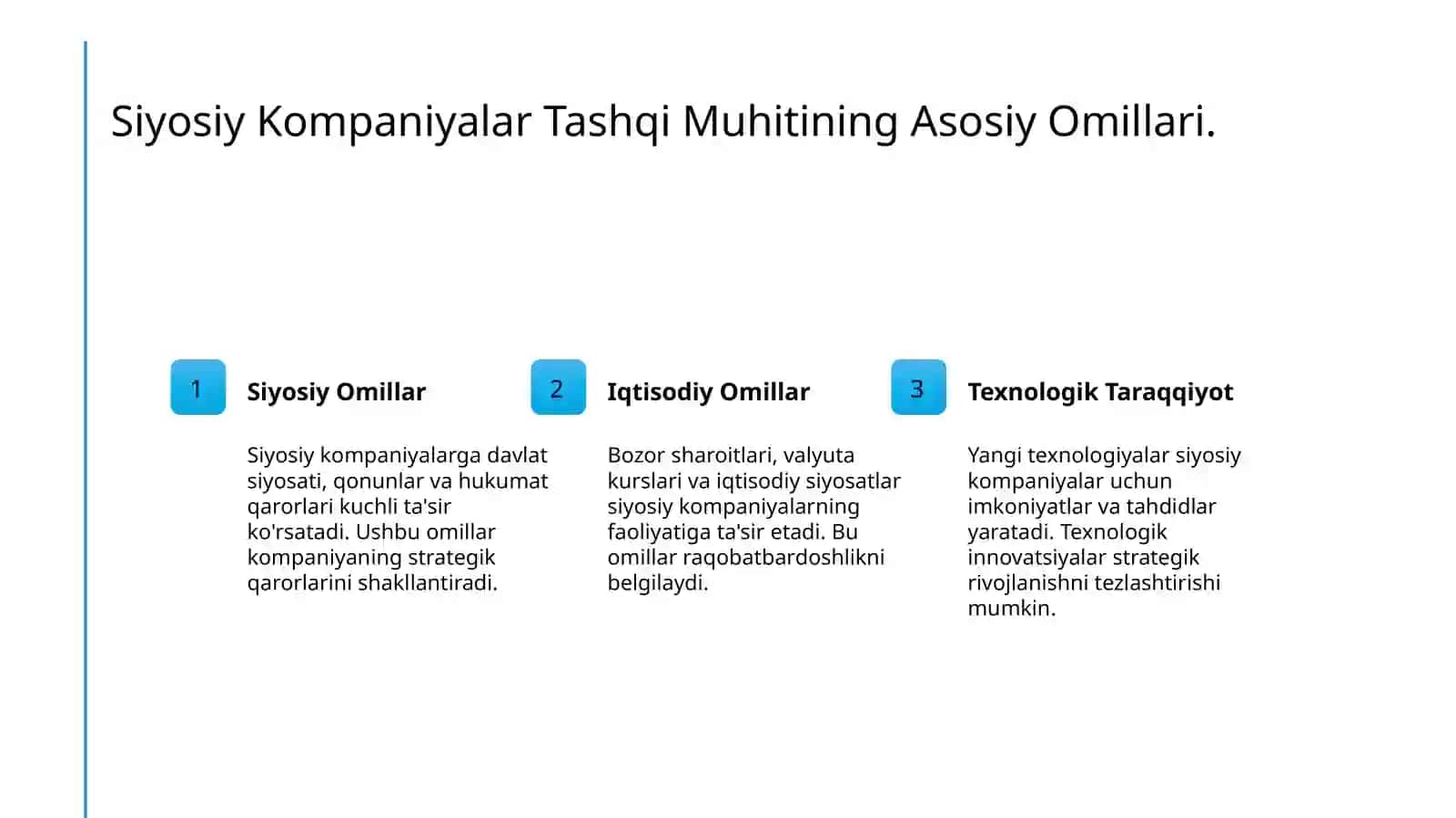 Siyosiy kompaniyaning tashqi muhiti,siyosiy kompaniyadagi boshqaruvi subyektlari 3