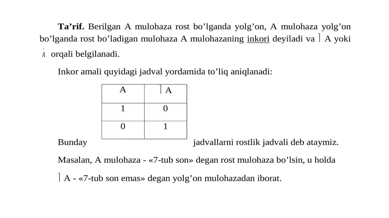 2-mavzu: Matematik mantiq elementlari, mulohazalar ustida mantiq amallari 3