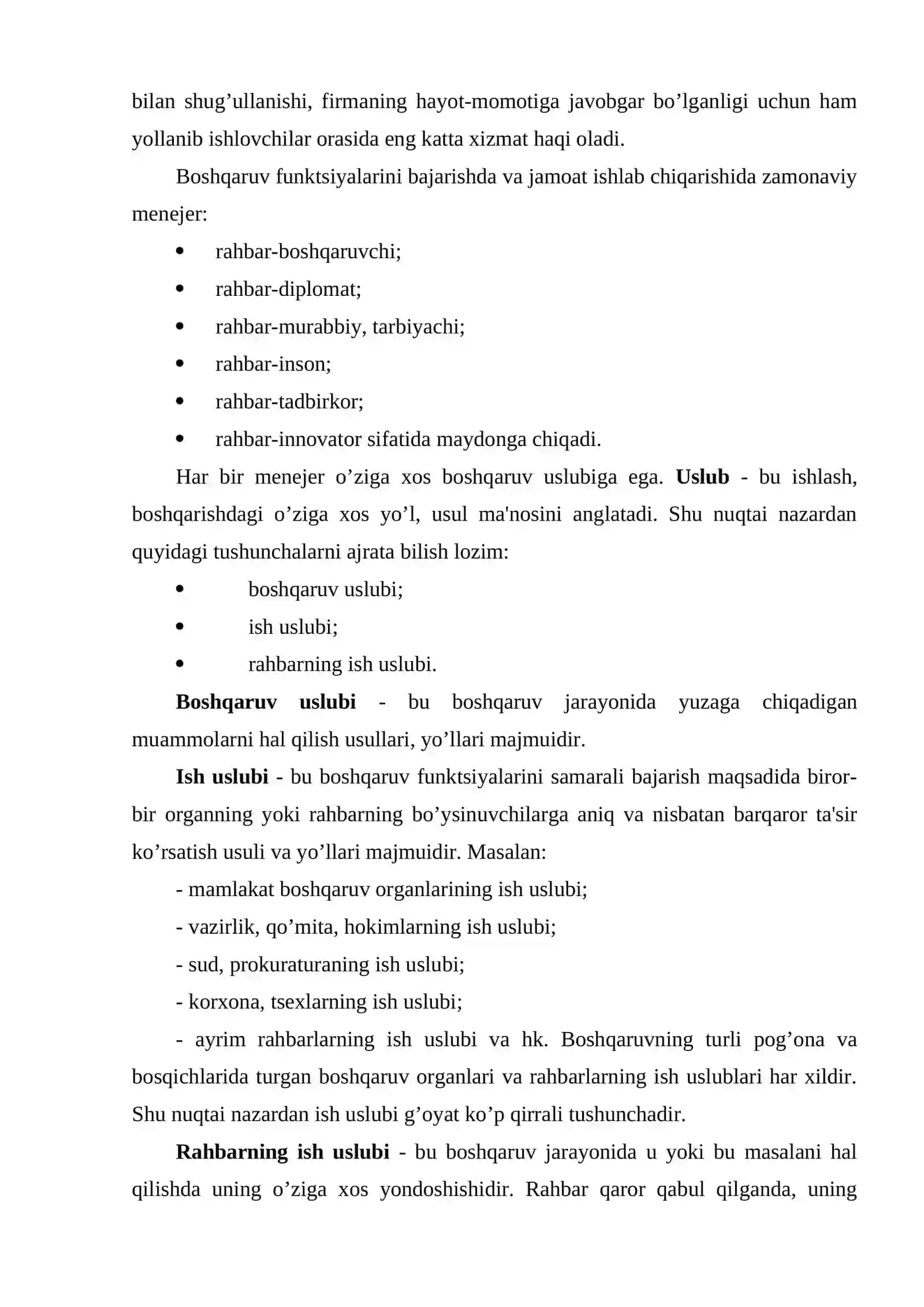 Menejerlik va rahbarlik tushunchalari 3