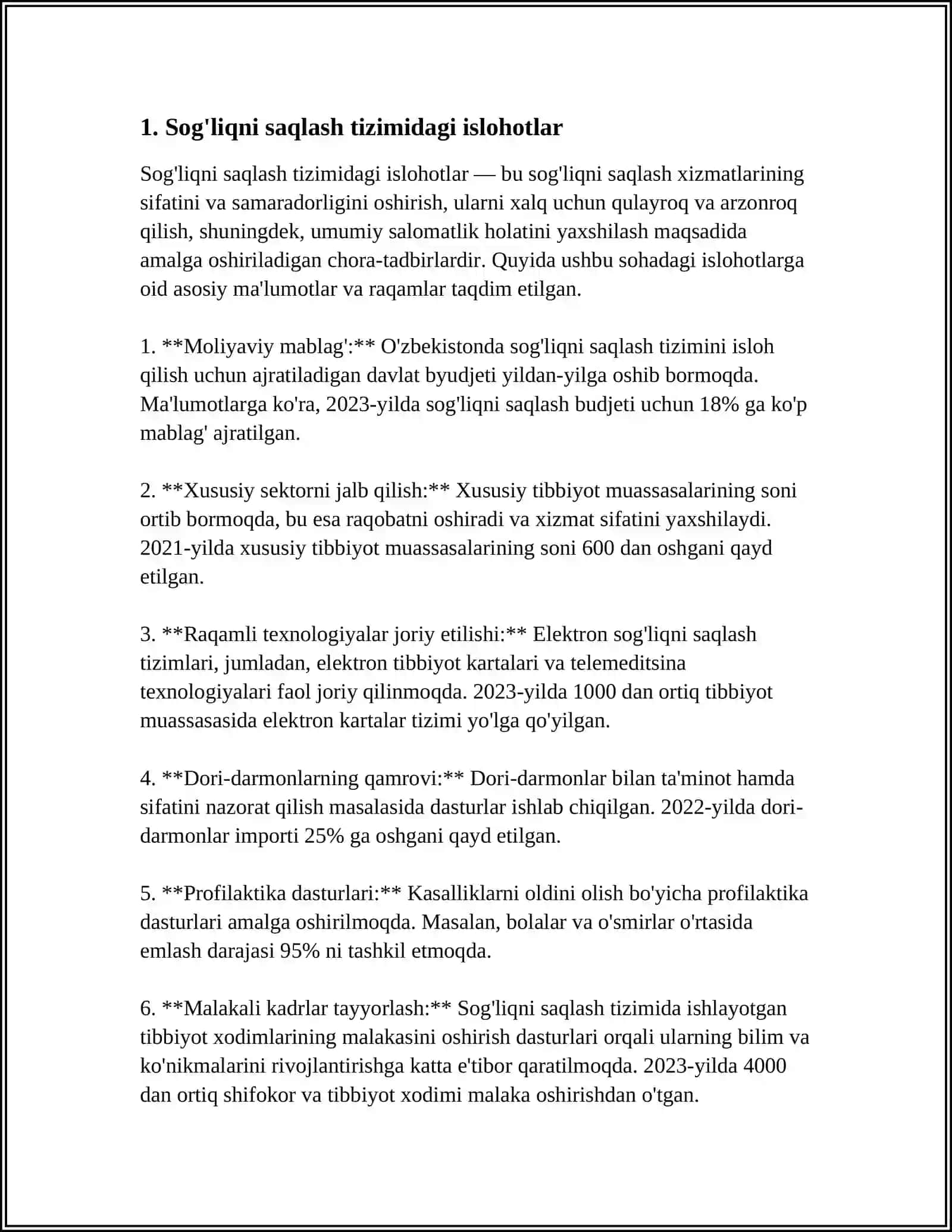O'ZBEKISTONDA IJTIMOIY SOHADA AMALGA OSHIRILAYOTGAN ISLOHOTLAR 2024-2025-O'QUV YILI 3