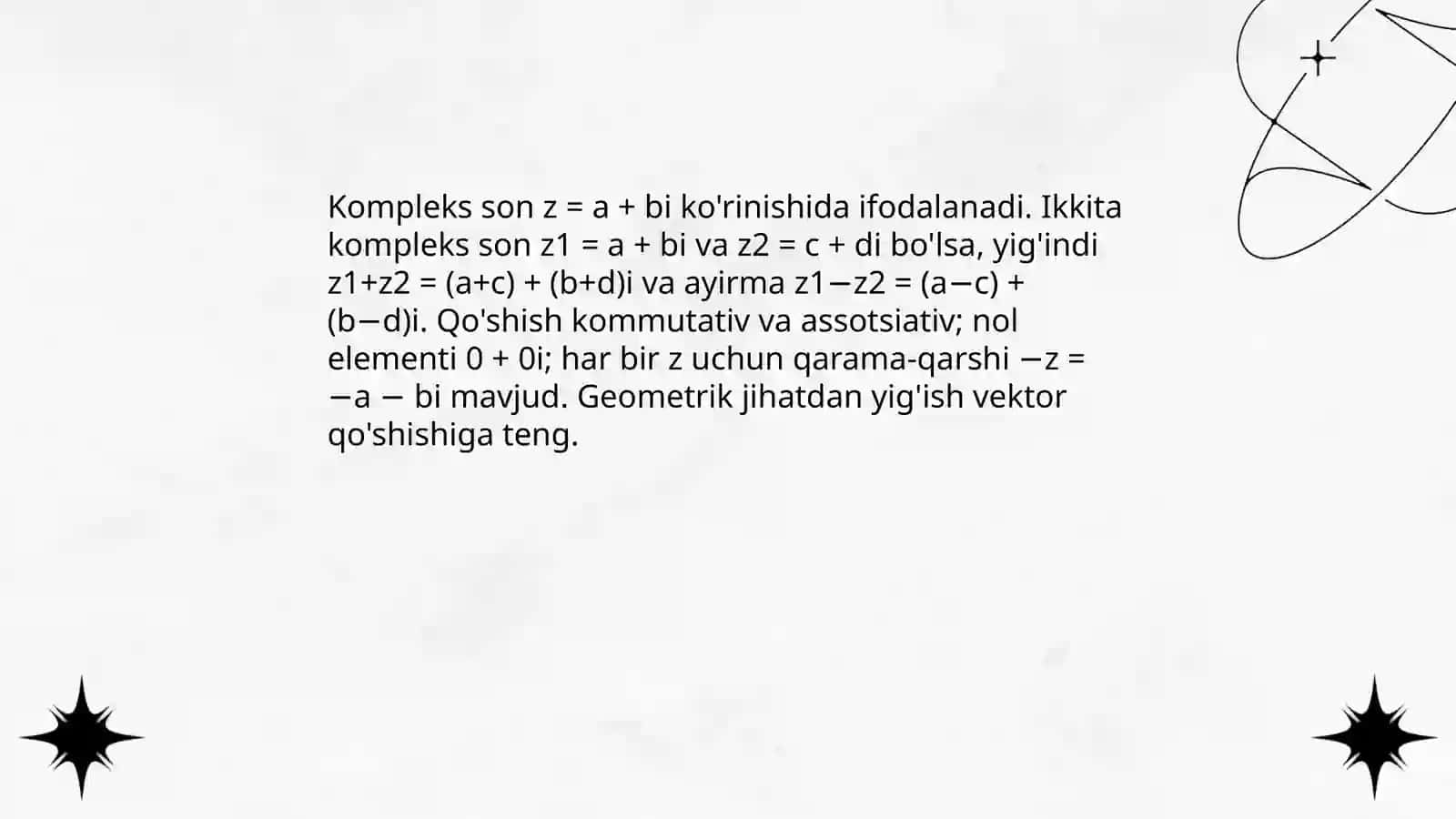 Kompleks sonlar ustida amallar 3