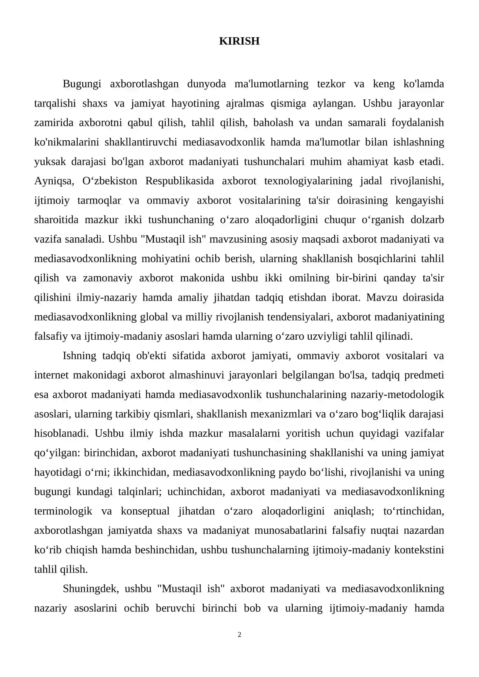 Axborot madaniyati va mediasavodxonlikni o’zaro aloqasi 3