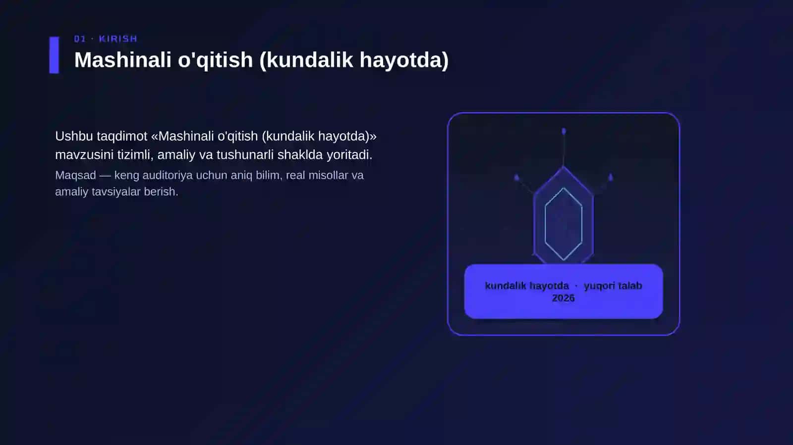 Mashinali o'qitish (kundalik hayotda) 1