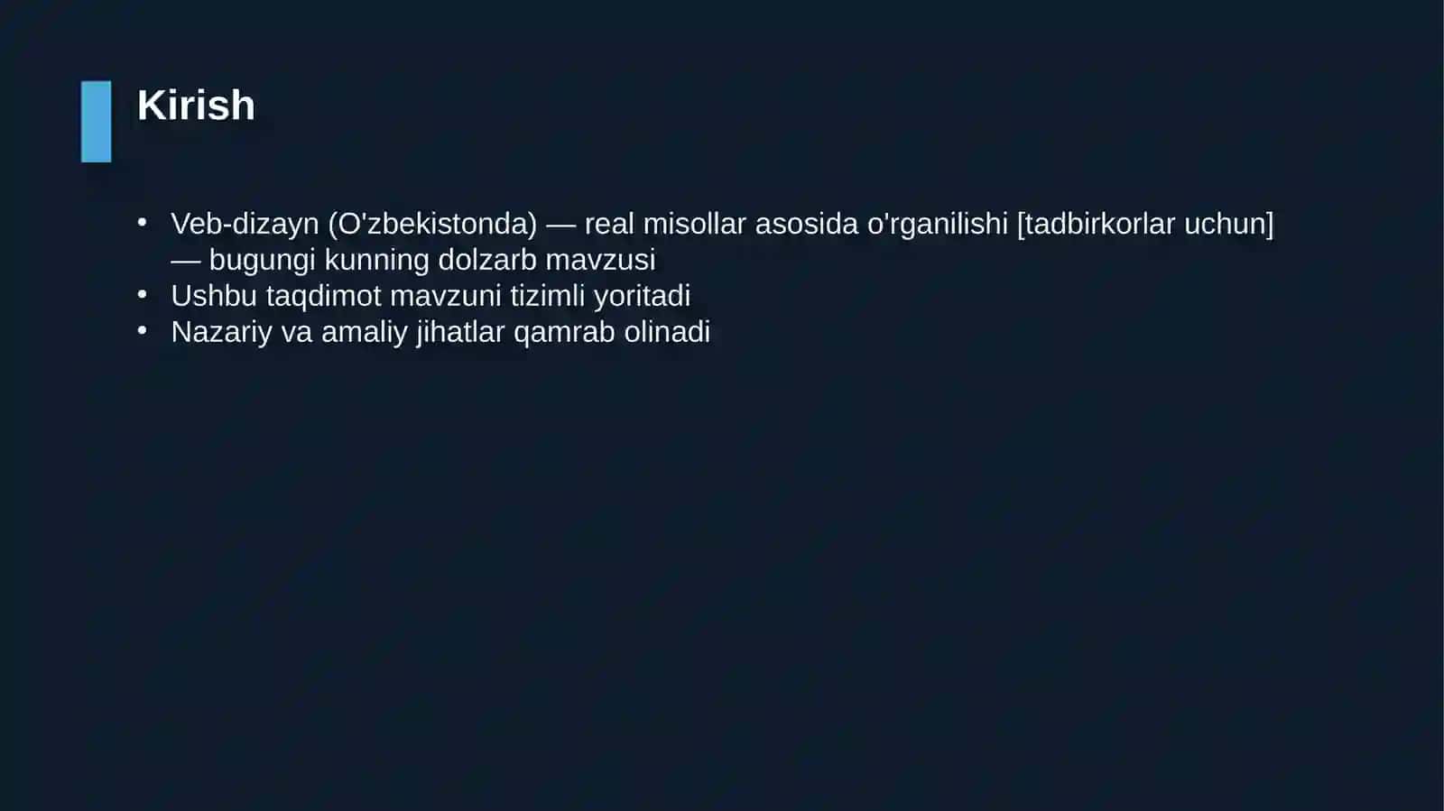 Veb-dizayn (O'zbekistonda) — real misollar asosida o'rganilishi [tadbirkorlar uchun] 3