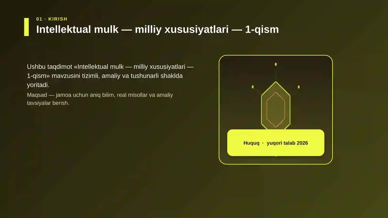 Intellektual mulk — milliy xususiyatlari — 1-qism 3