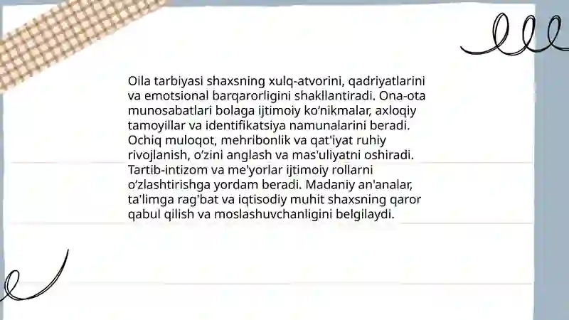 Oila tarbiyasi 3