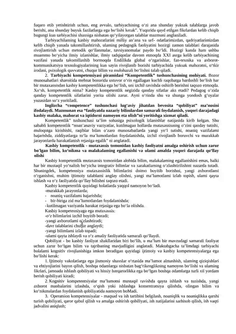 PEDAGOGIK KASBIY KOMPETENTLIGI VA KREATIVLIK FANINING NAZARIY ASOSLARI 3