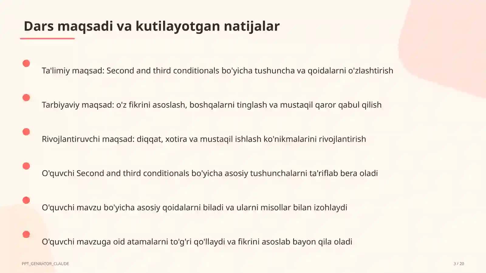 Second and third conditionals (10-sinf) 1