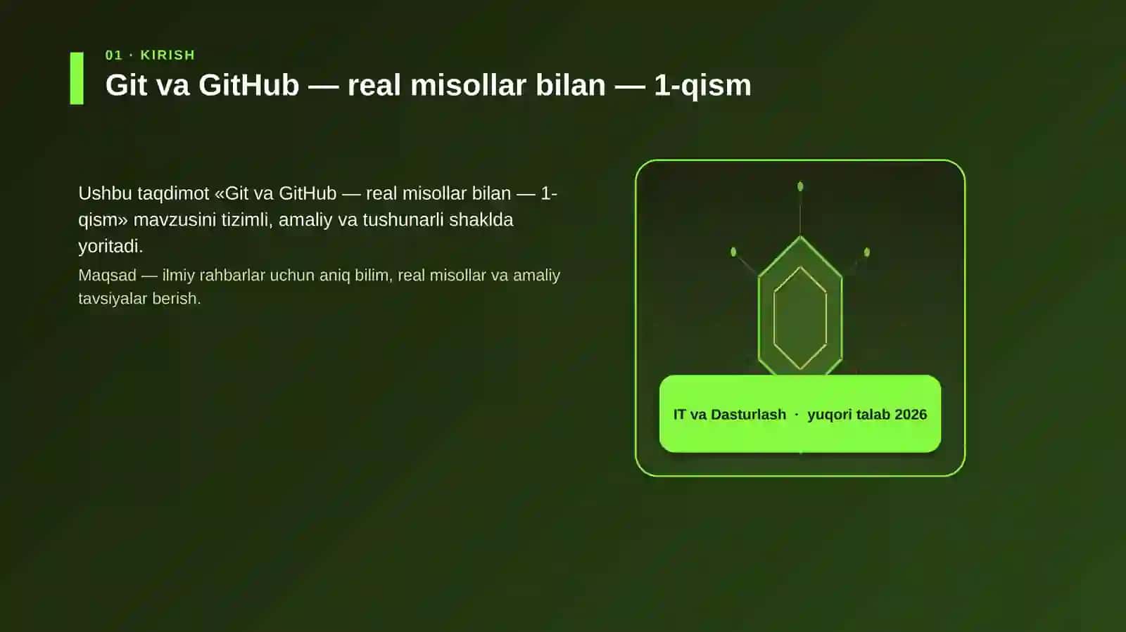 Git va GitHub — real misollar bilan — 1-qism 3