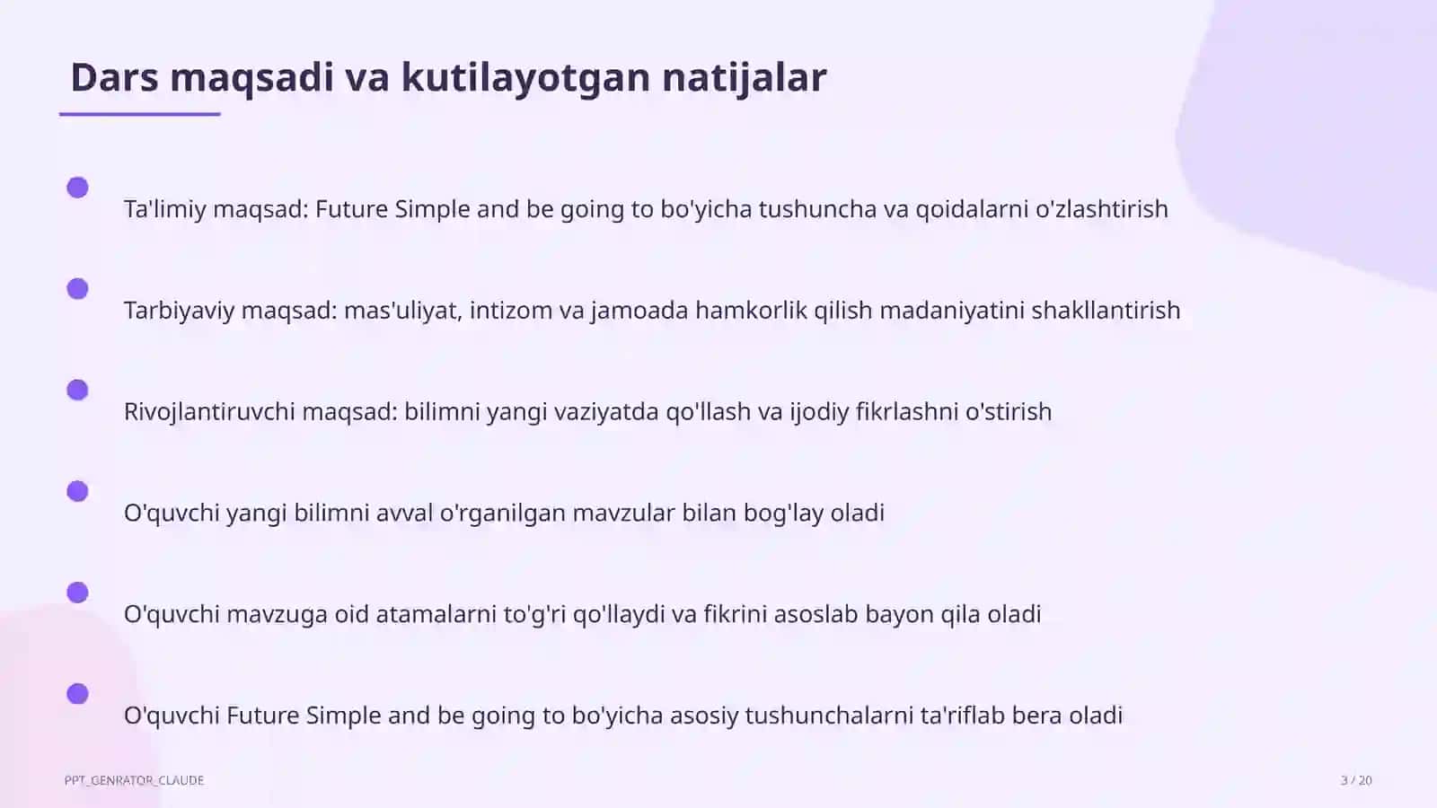 Future Simple and be going to (7-sinf) 3