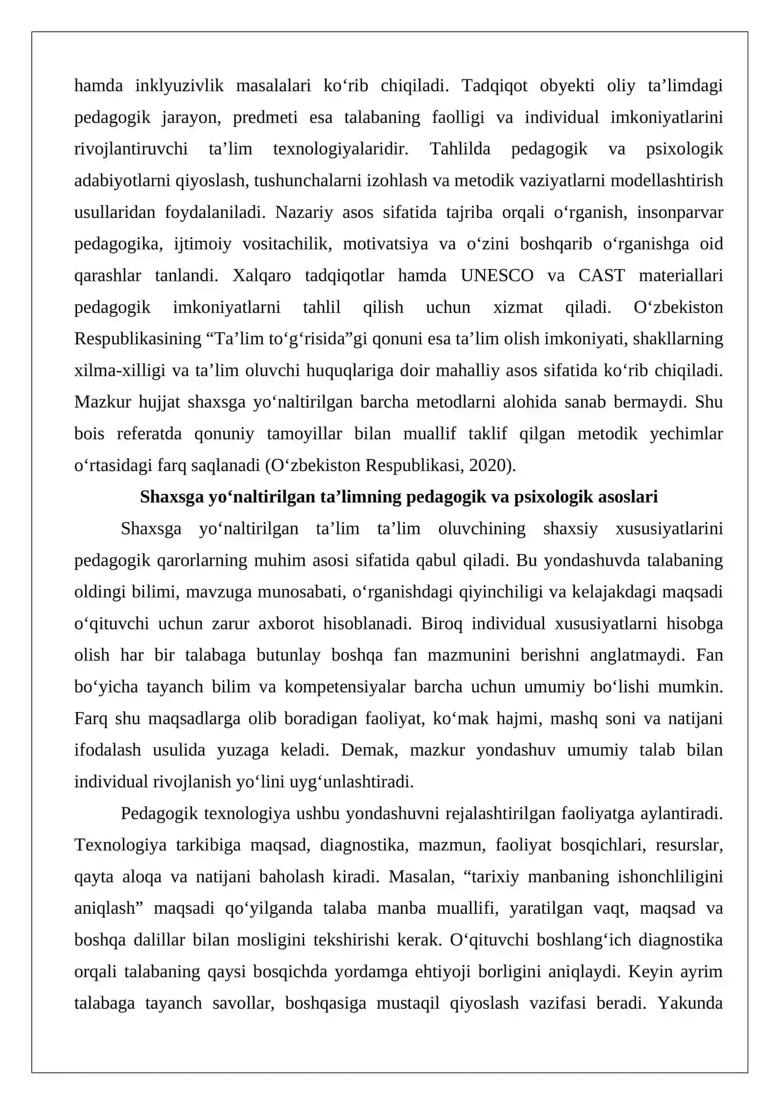 Pedagogik jarayonda shaxsga yo‘naltirilgan ta’lim texnologiyalarining imkoniyatlari 3